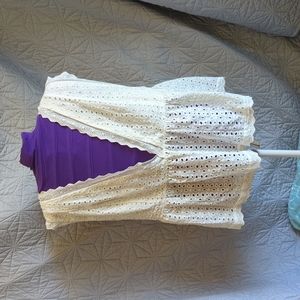 White Eyelet Lace top XL